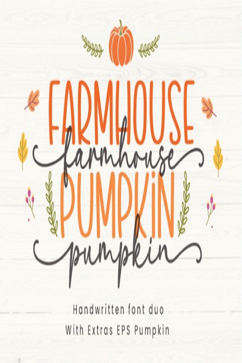 Farmhouse Pumpkin Font pinterest preview image.
