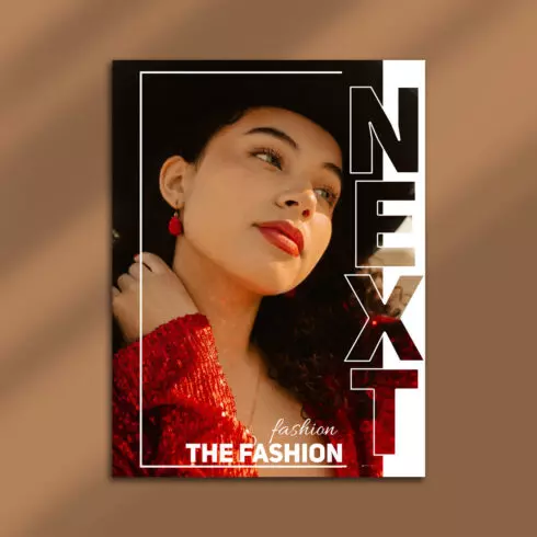 NEXT Fashion Magazine Cover Template | Bold Editorial PSD Design cover image.