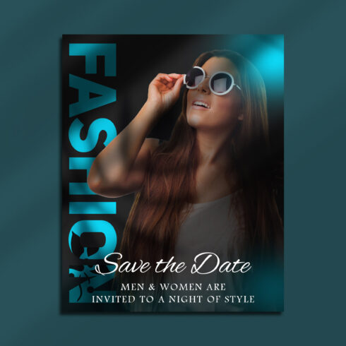 Fashion Night Party Flyer PSD Template – Elegant Save the Date Event Design for Men & Women cover image.
