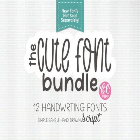 The Cute Handwriting Bundle Font cover image.