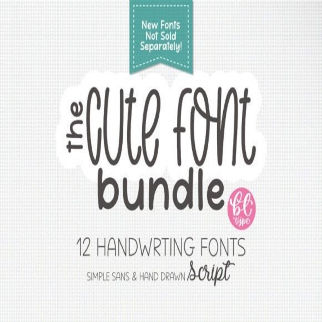 The Cute Handwriting Bundle Font cover image.