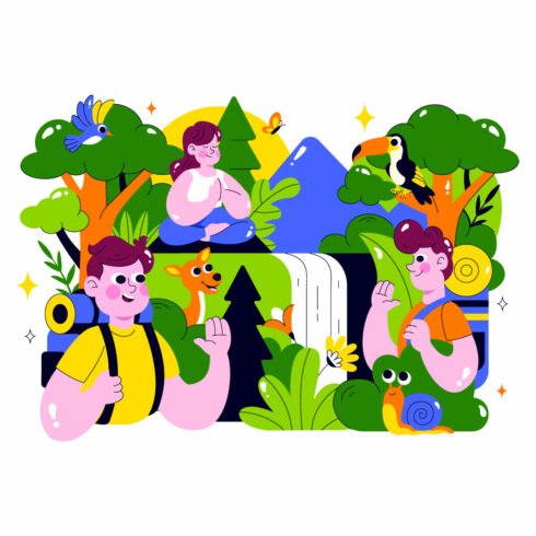 10 Forest Bathing Vector Illustration cover image.