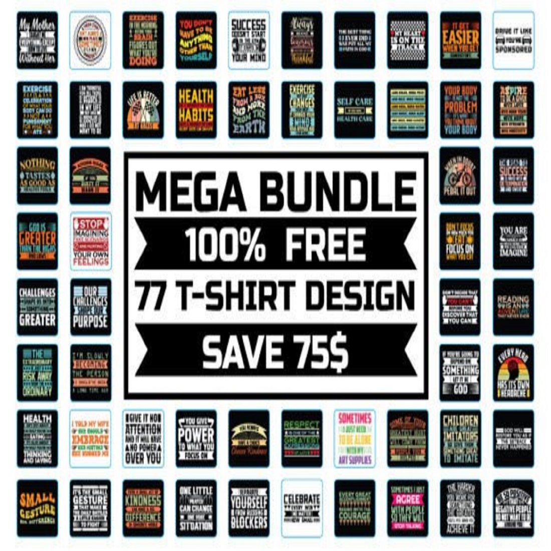 FREE 77 T-SHIRT DESIGN MEGA BUNDLE 3 preview image.