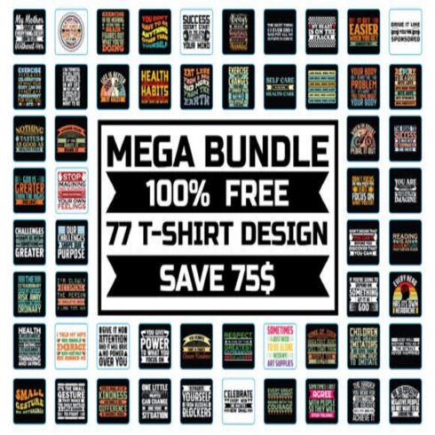 FREE 77 T-SHIRT DESIGN MEGA BUNDLE 3 cover image.