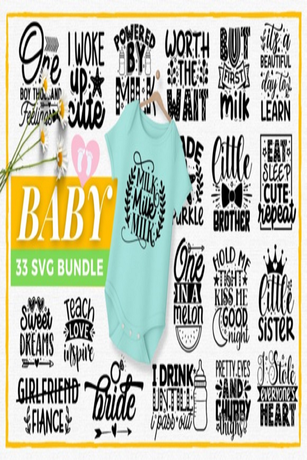 Free Baby SVG Bundle pinterest preview image.