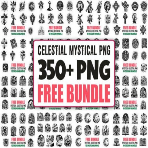 Free CELESTIAL MYSTICAL PNG Mega Bundle cover image.