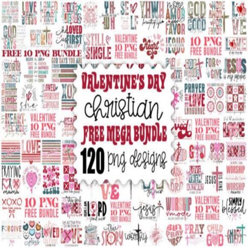 Free Christian Valentine Mega Bundle PNG cover image.