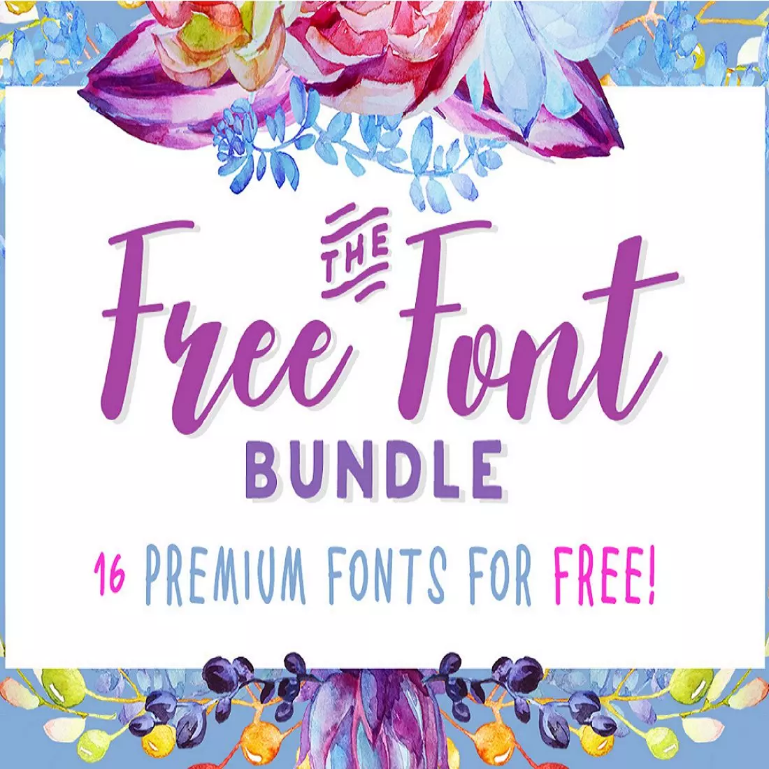 The Free Font Bundle cover image.