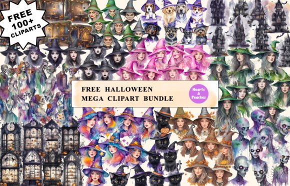 free halloween mega clipart bundle graphics 77193040 1 1 580x372 304