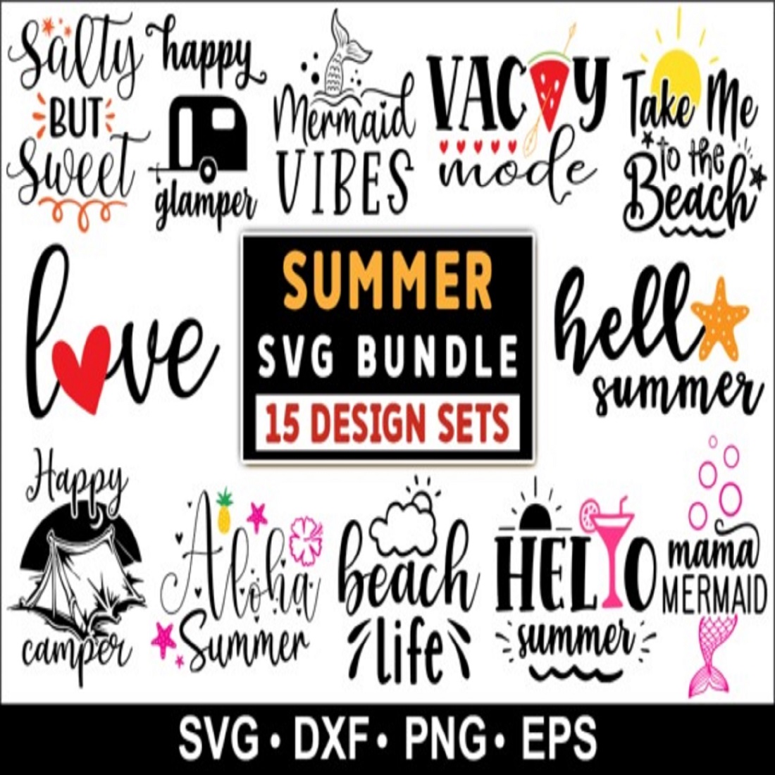 Free Summer Quotes SVG Bundle, Summer preview image.
