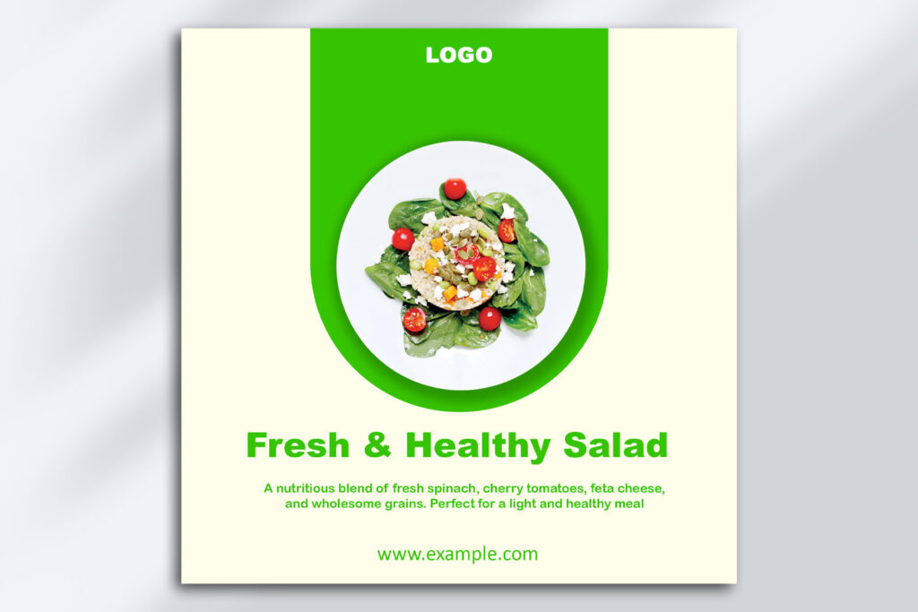 Fresh & Healthy Salad – Clean Food Flyer PSD Template (2000×2000 px ...