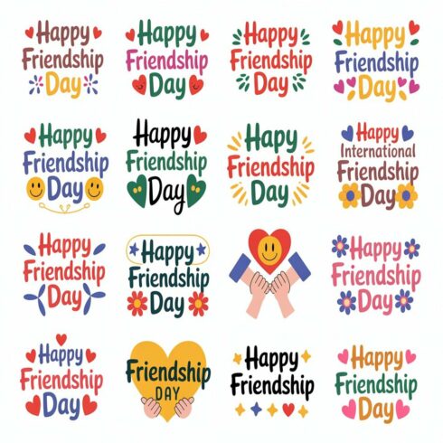 "Classic Friendship Day Typography Pack" cover image.