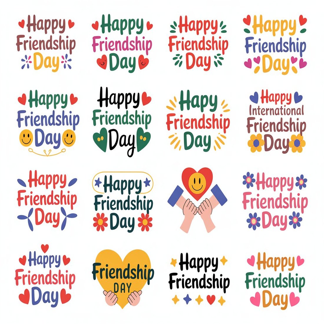 "Classic Friendship Day Typography Pack" cover image.