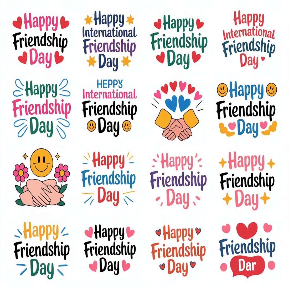 "Classic Friendship Day Typography Pack" preview image.