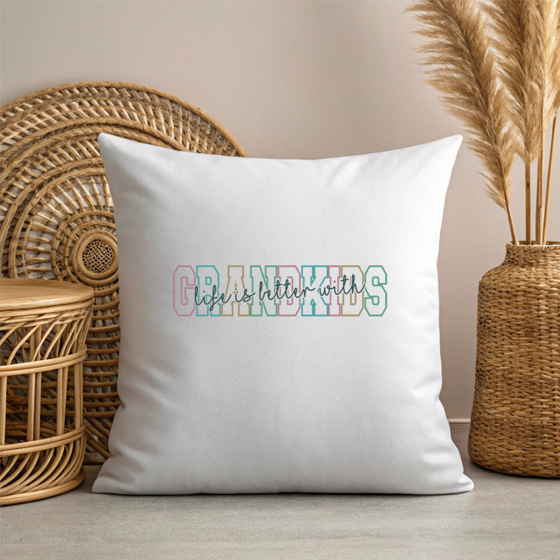 fun and loving graphic design ideal for proud grandparents and gift items. graphic design. 3 with pillow mock up 427