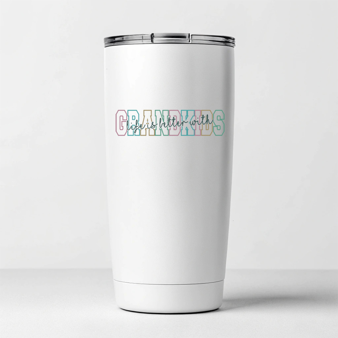 fun and loving graphic design ideal for proud grandparents and gift items. graphic design. 8 white tumblers mockup 500