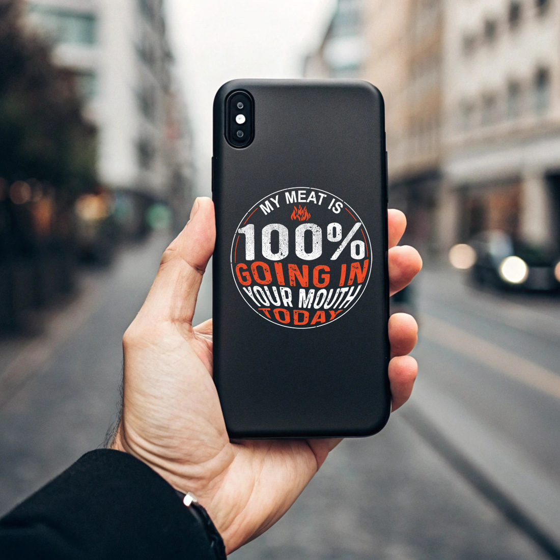 funny bbq graphic perfect for backyard chefs and summer parties. bbq graphic design. 7 black phone case mock up 400