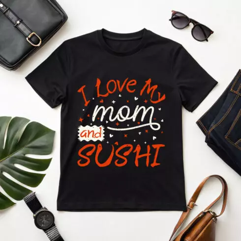 Funny sushi and mom lover graphic design for cute gift merchandise cover image.