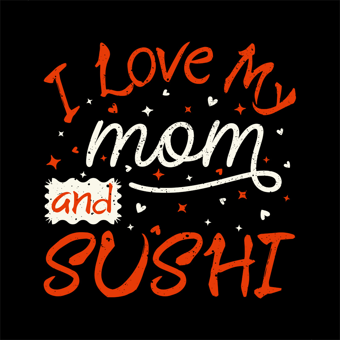 Funny sushi and mom lover graphic design for cute gift merchandise preview image.