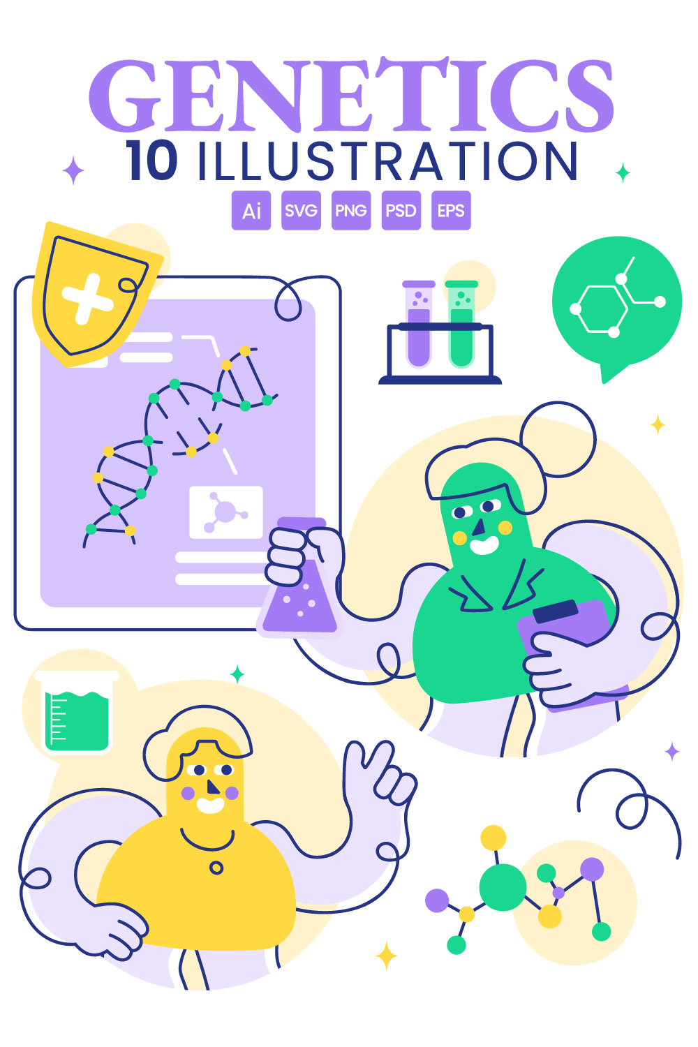 10 Genetics Research Illustration pinterest preview image.