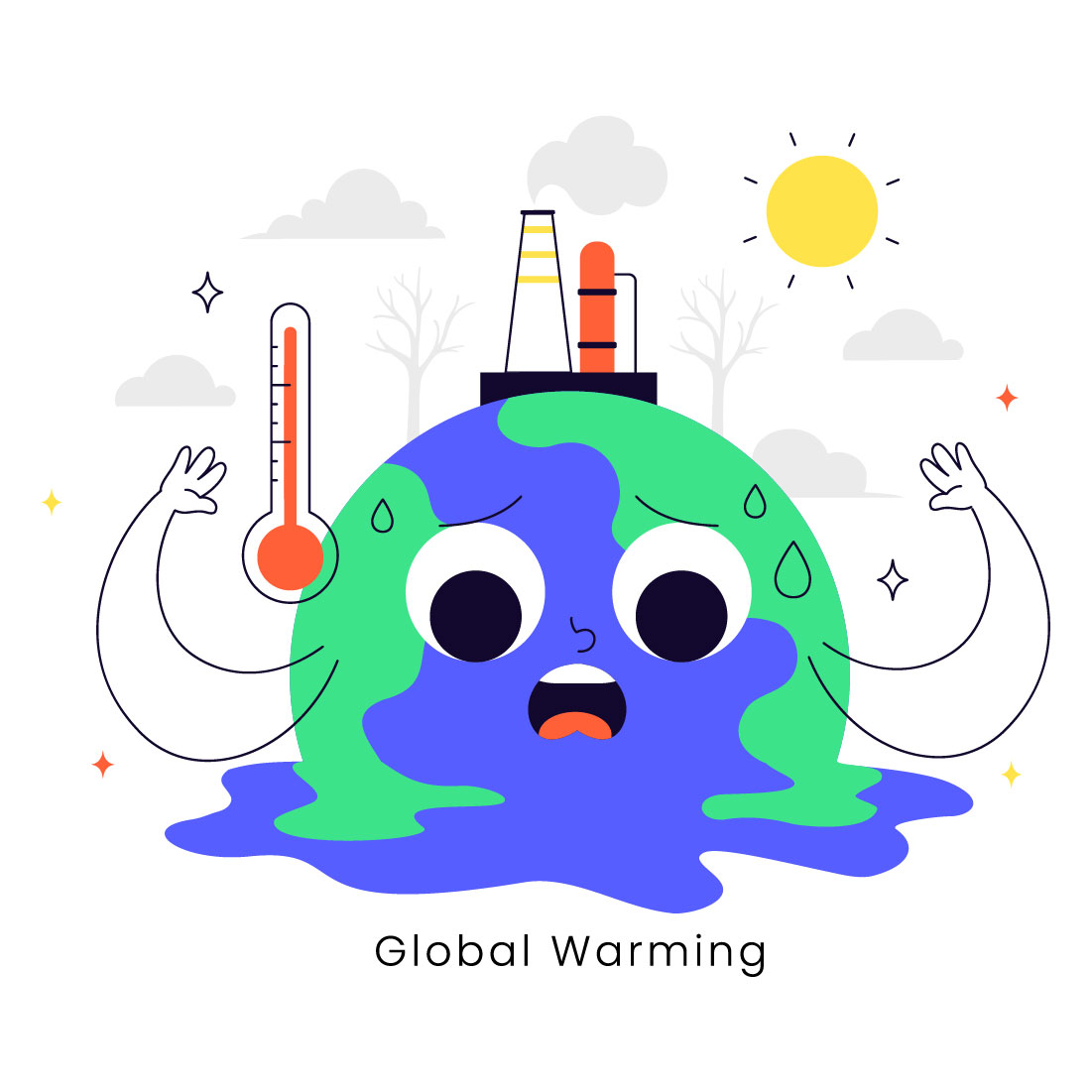 10 Global Warming Illustration preview image.