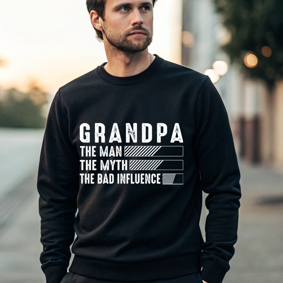 grandpa humor graphic design for fathers day or birthday gift merchandise. graphic design. 4 black male sweatshirt mock up 467