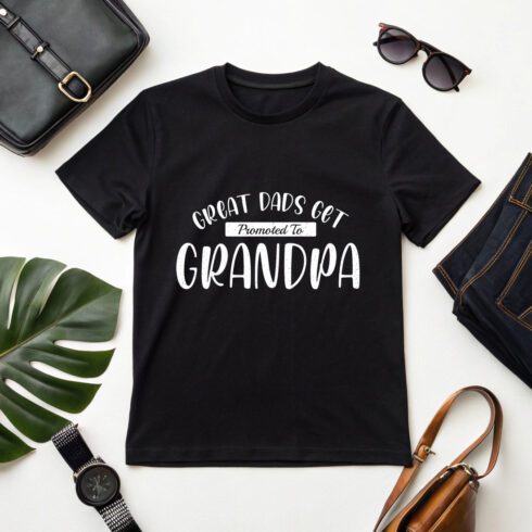great dads get promoted to grandpa vintage quote design for gifts and apparel Graphic Design cover image.