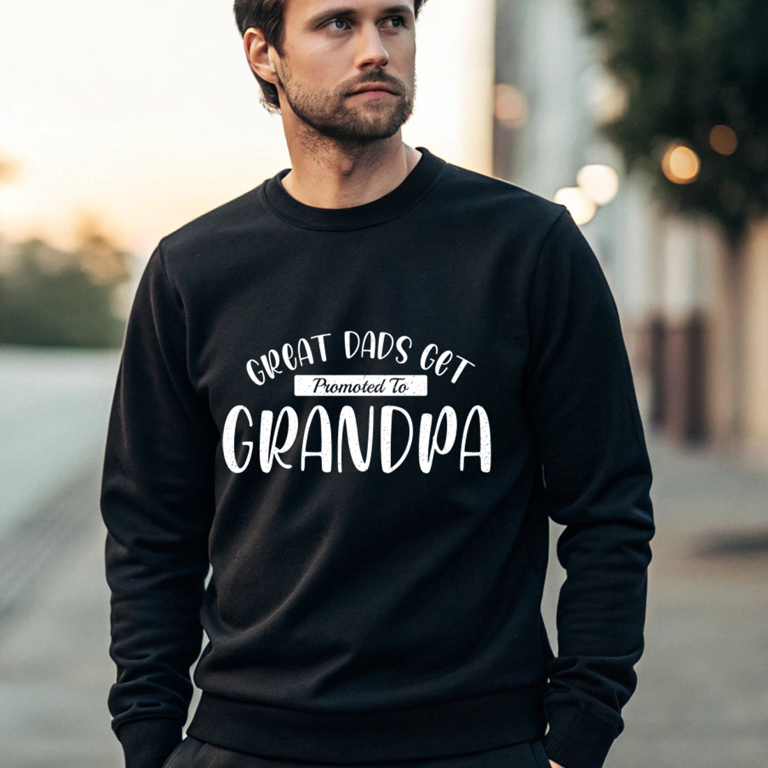 great dads get promoted to grandpa vintage quote design for gifts and apparel Graphic Design preview image.