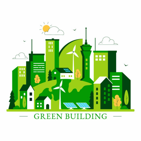 10 Green Building Illustration cover image.