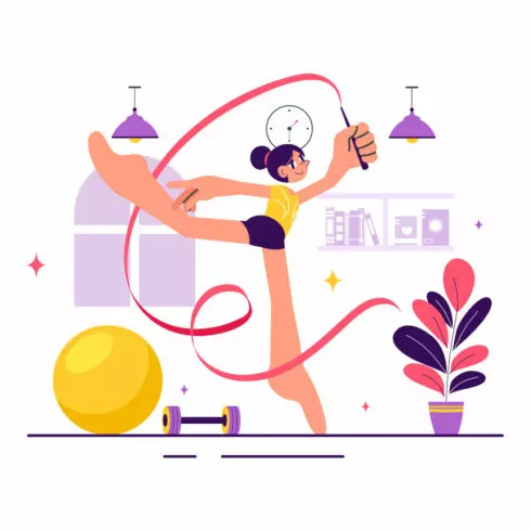 10 Rhythmic Gymnastics Illustration cover image.