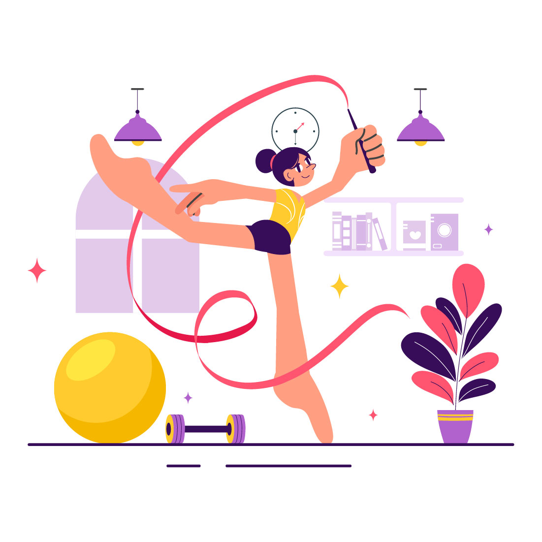 10 Rhythmic Gymnastics Illustration cover image.
