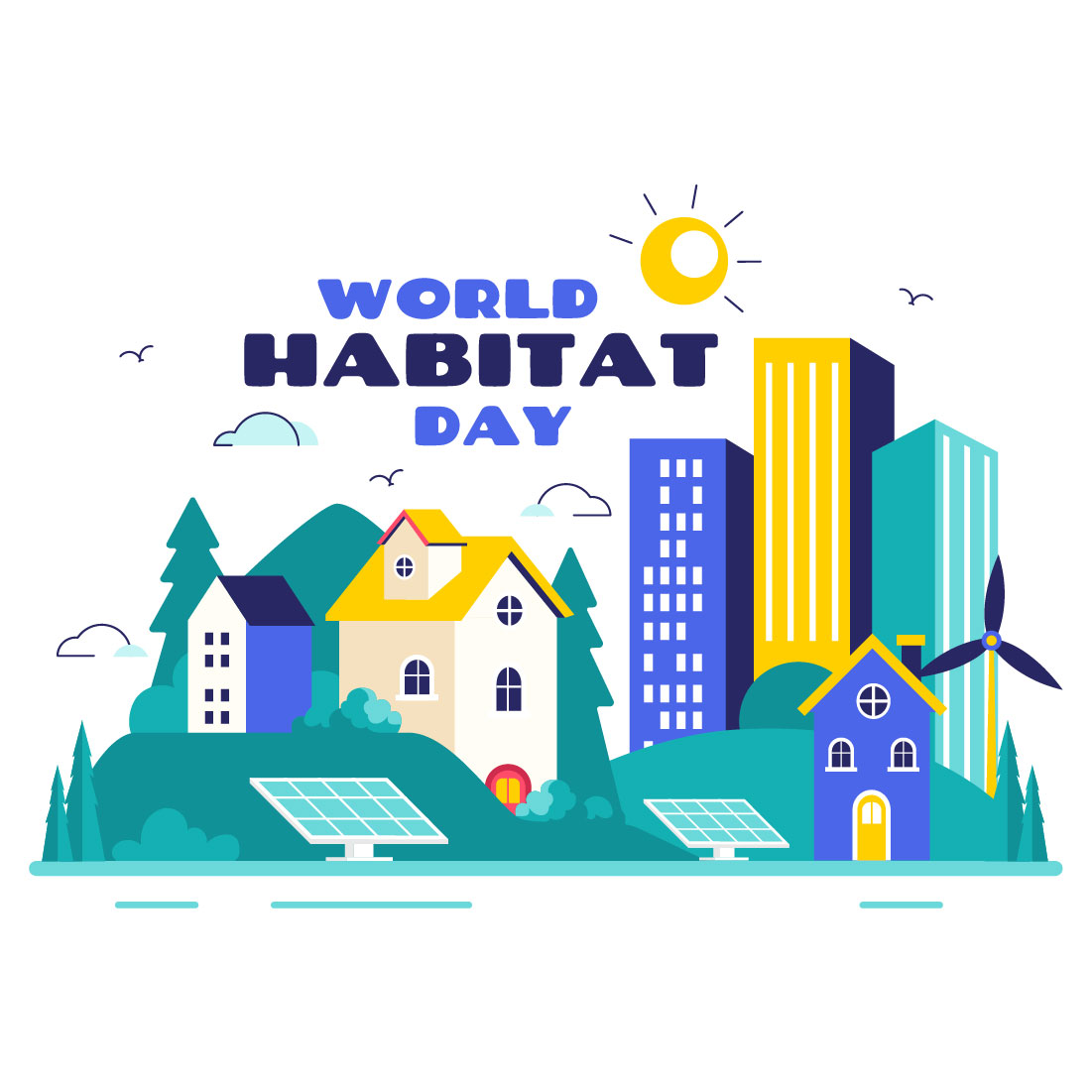 10 World Habitat Day Illustration preview image.
