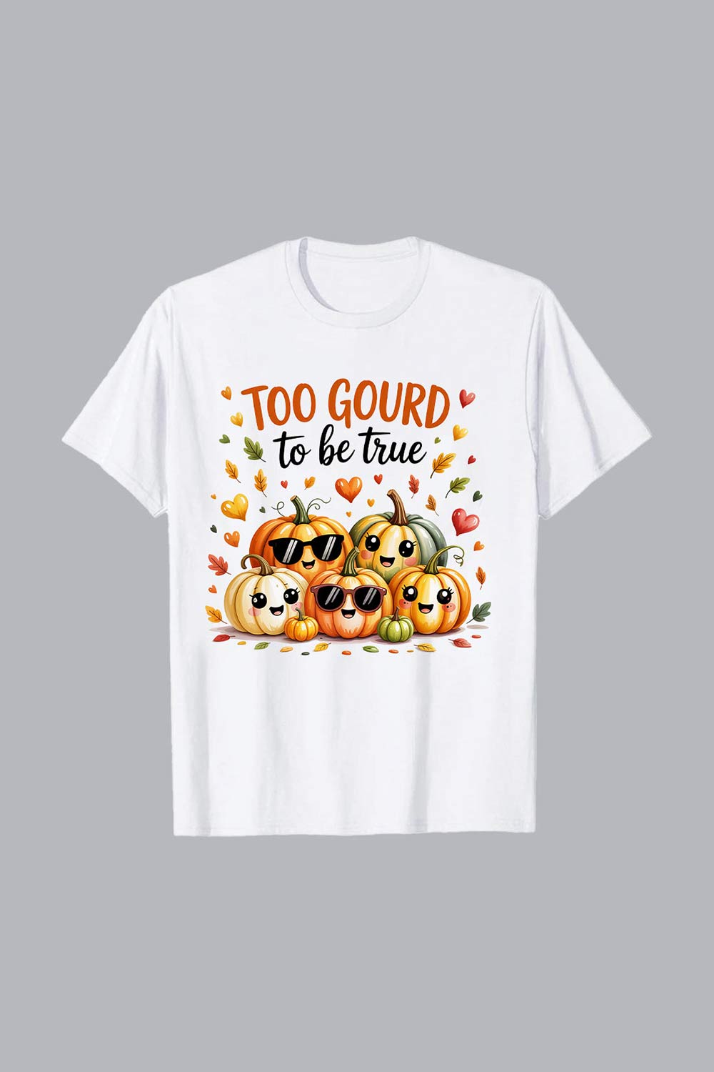 2 design Happy pumpkins wearing sunglasses and hearts gourds Halloween day PNG T shirt Design T shirt PNG File pinterest preview image.