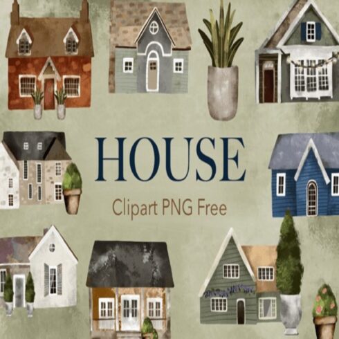 House Clipart PNG Free cover image.
