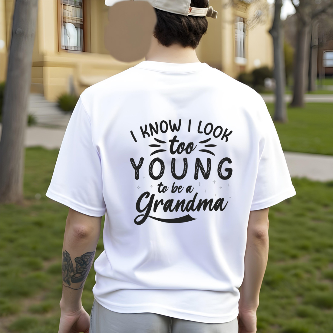 I know I look too young to be a grandma, funny quote design for cool grandma gifts Graphic design preview image.