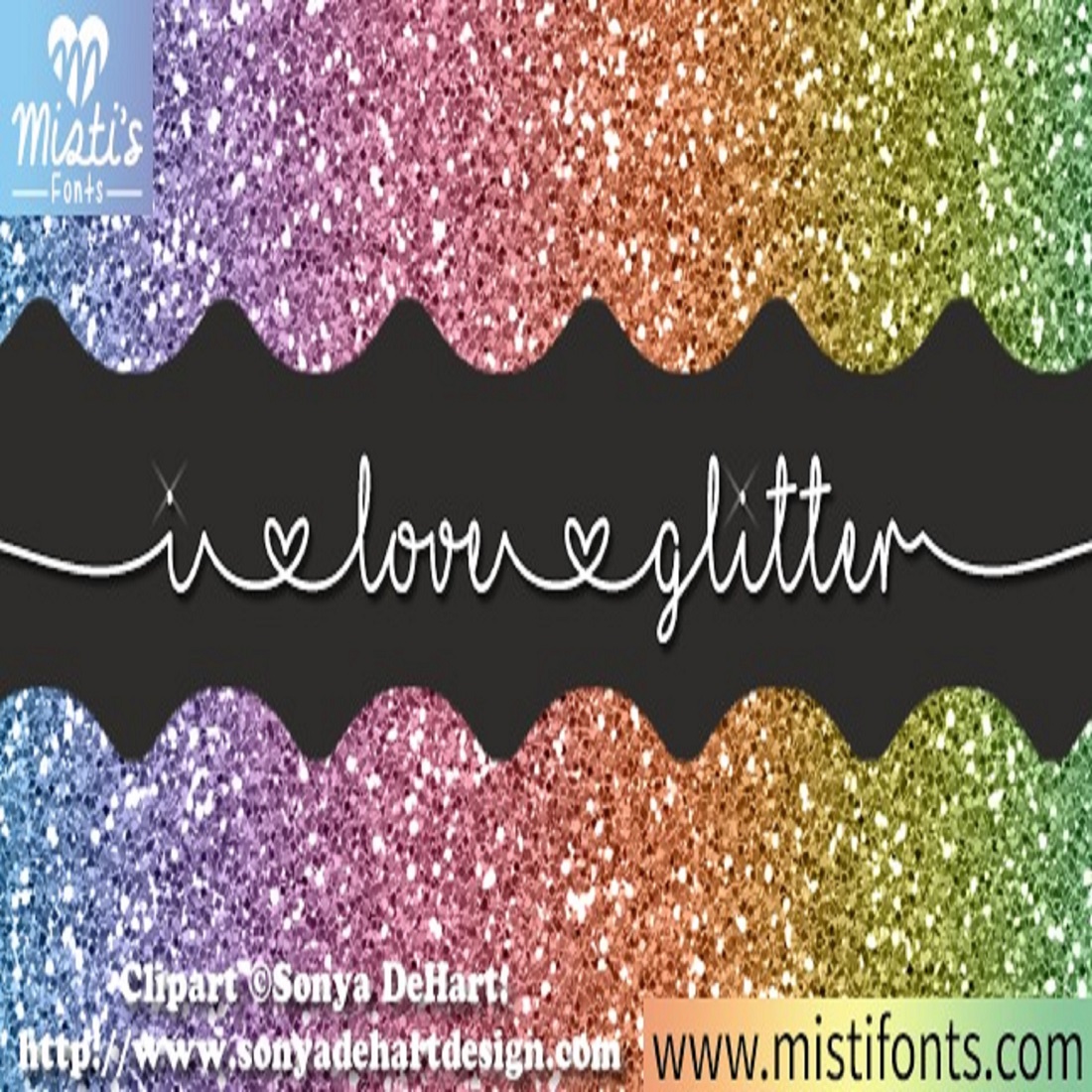 I Love Glitter Font cover image.