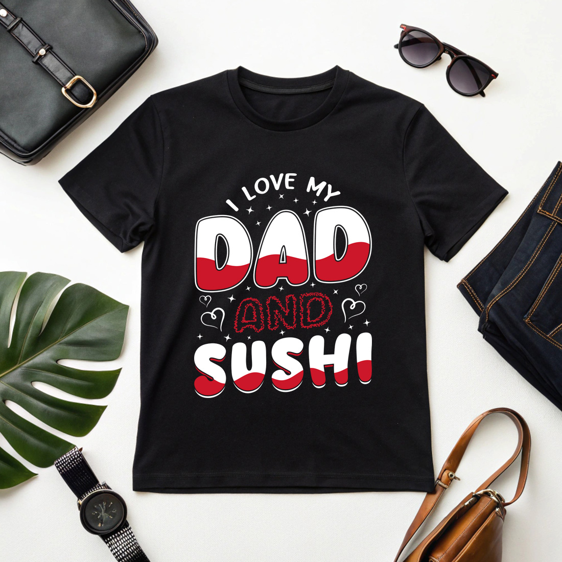 I love my dad and sushi graphic design for Japanese food lovers, and Father's Day gifts cover image.