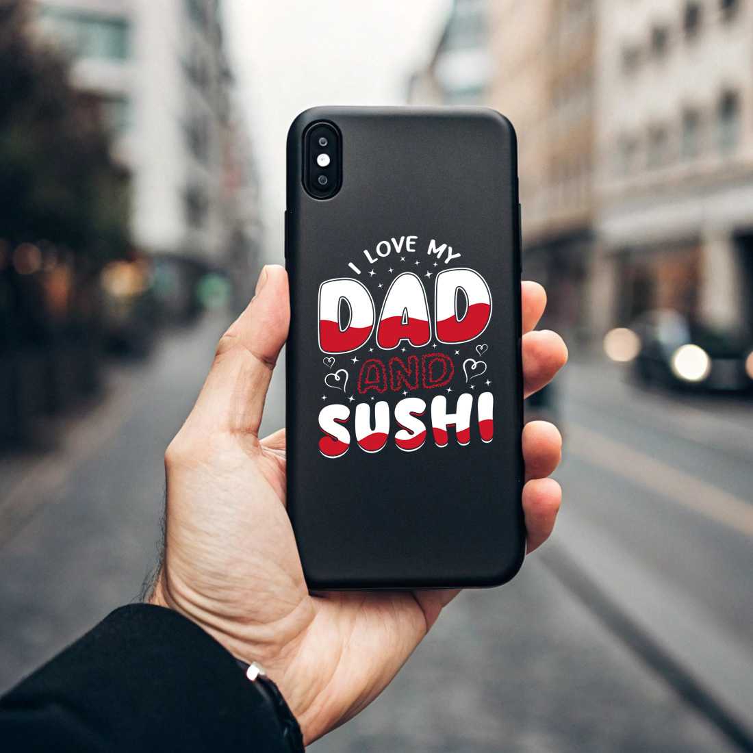 i love my dad and sushi graphic design for japanese food lovers and fathers day gifts. 7 black phone case mock up 273
