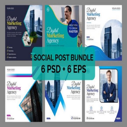 Instagram Post Bundle Social Media Post cover image.