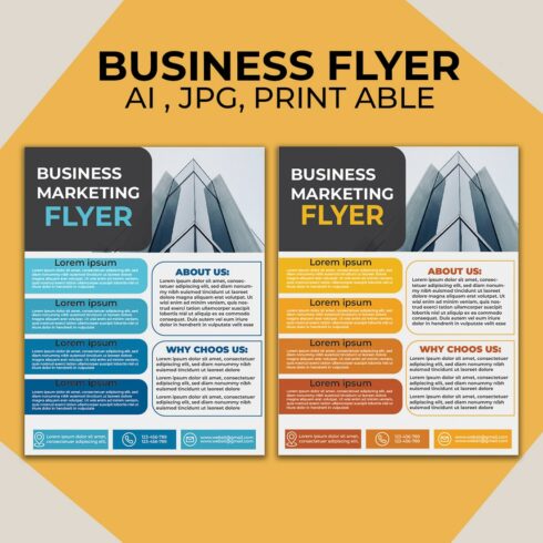 Business corporate marketing flyer Ai edit able print template design cover image.