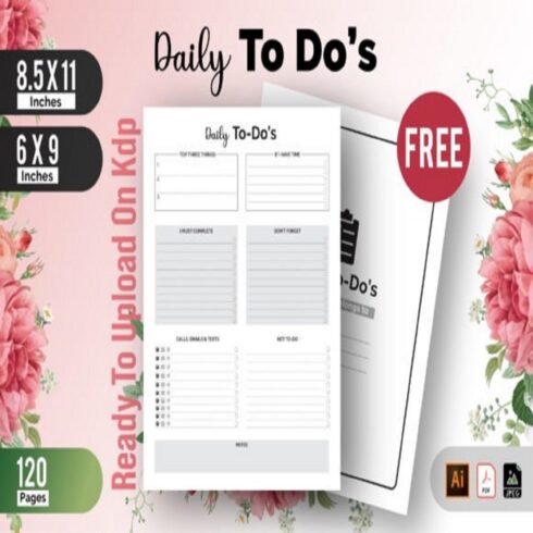 Kdp Interior Daily to Do List Planner cover image.
