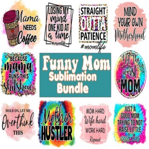 Funny Mom Sublimation Bundle cover image.