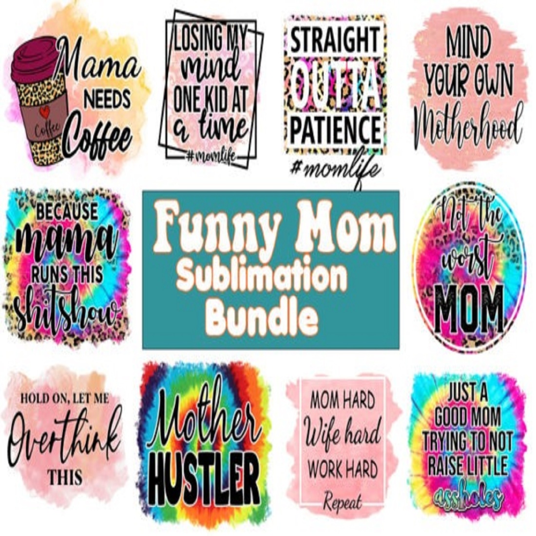 Funny Mom Sublimation Bundle preview image.