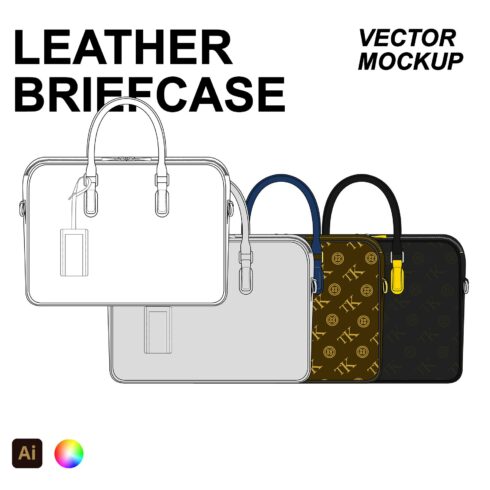 Leather Briefcase Vector Mockup cover image.
