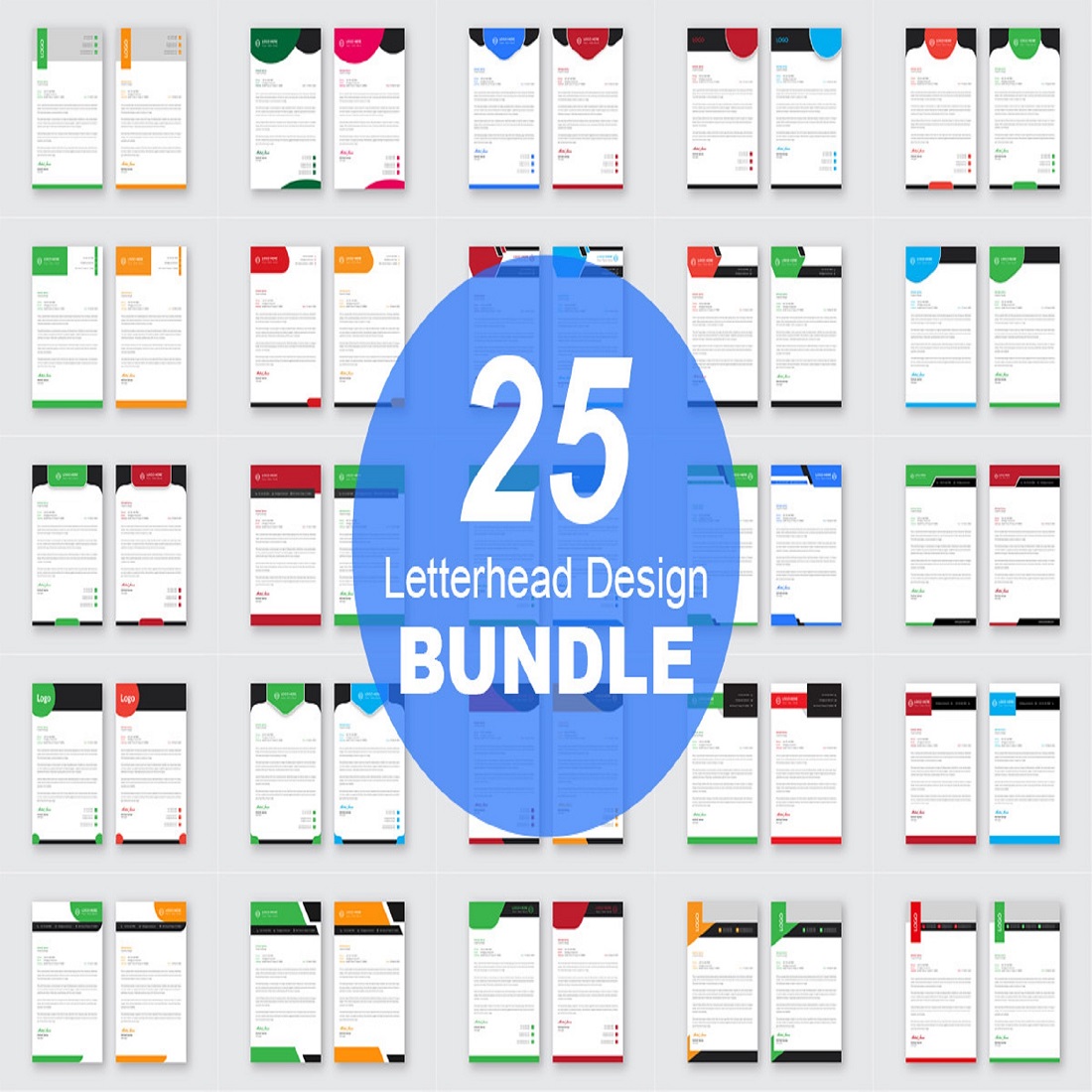 Letterhead Design Template Bundle preview image.