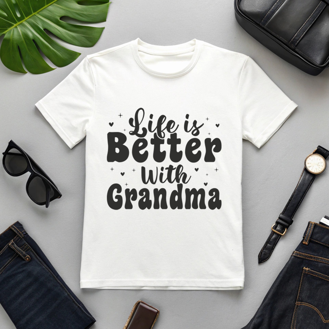 life is better with grandma quote – cute family love design for t-shirts and gifts Graphic Design cover image.