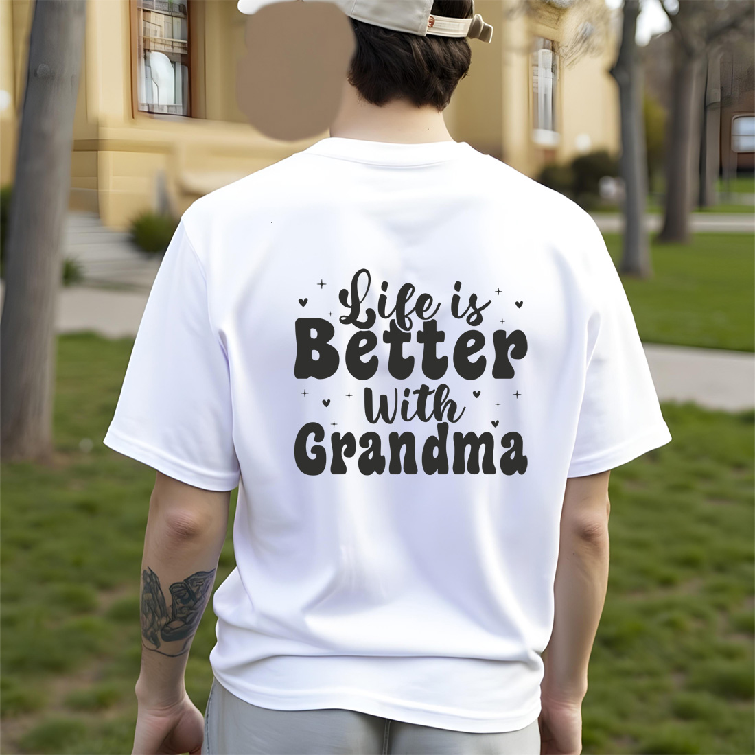 life is better with grandma quote – cute family love design for t-shirts and gifts Graphic Design preview image.