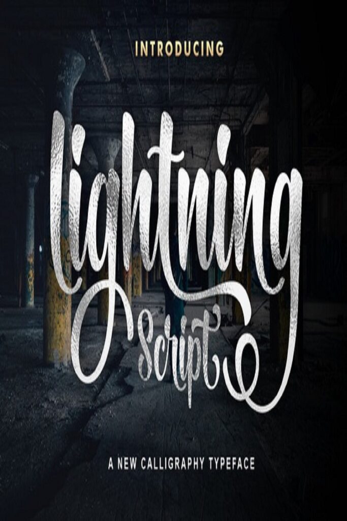 Script Lightning Pattern Lightning Script Font - MasterBundles