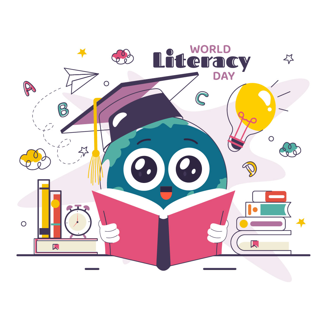10 World Literacy Day Illustration cover image.
