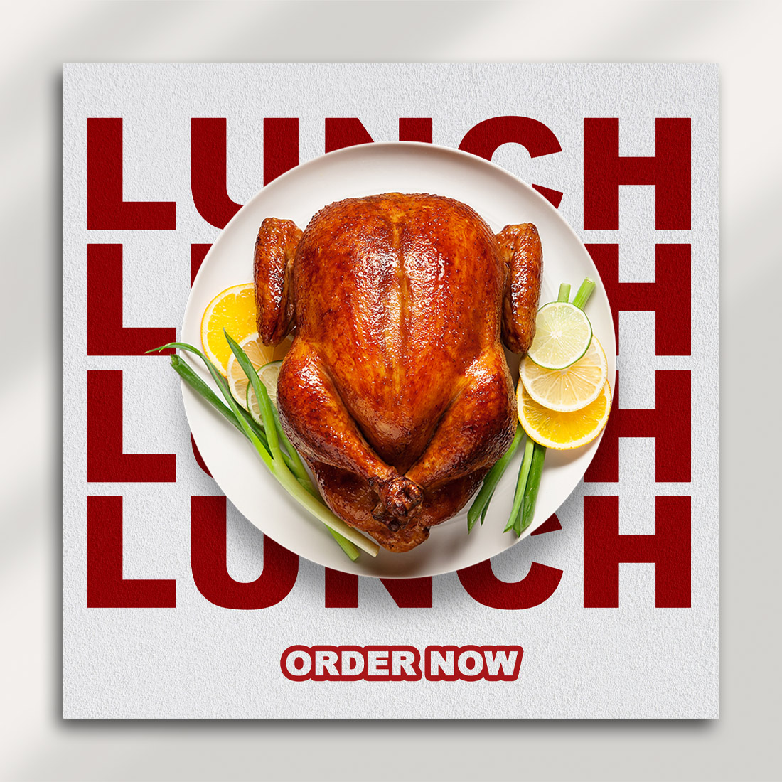 Bold Roast Chicken Lunch Social Media PSD Template – 2000x2000px cover image.